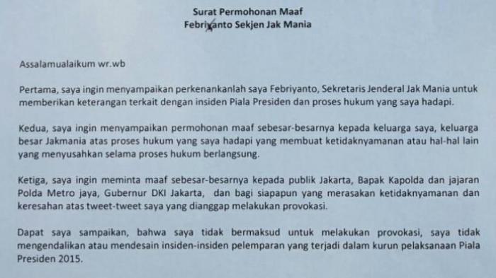 Detail Contoh Surat Pernyataan Maaf Nomer 30