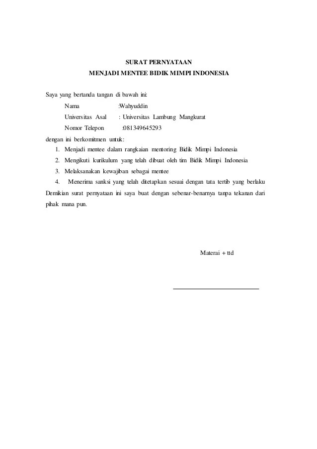 Detail Contoh Surat Pernyataan Melaksanakan Kurikulum 2013 Nomer 16