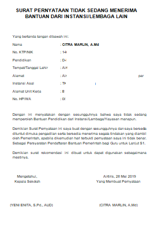 Detail Contoh Surat Pernyataan Melaksanakan Kurikulum 2013 Nomer 27