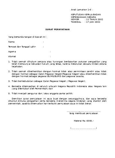 Detail Contoh Surat Pernyataan Melaksanakan Kurikulum 2013 Nomer 54