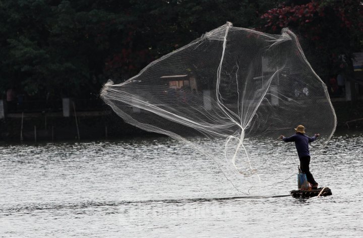 Detail Gambar Orang Sedang Menjaring Ikan Dilaut Nomer 12