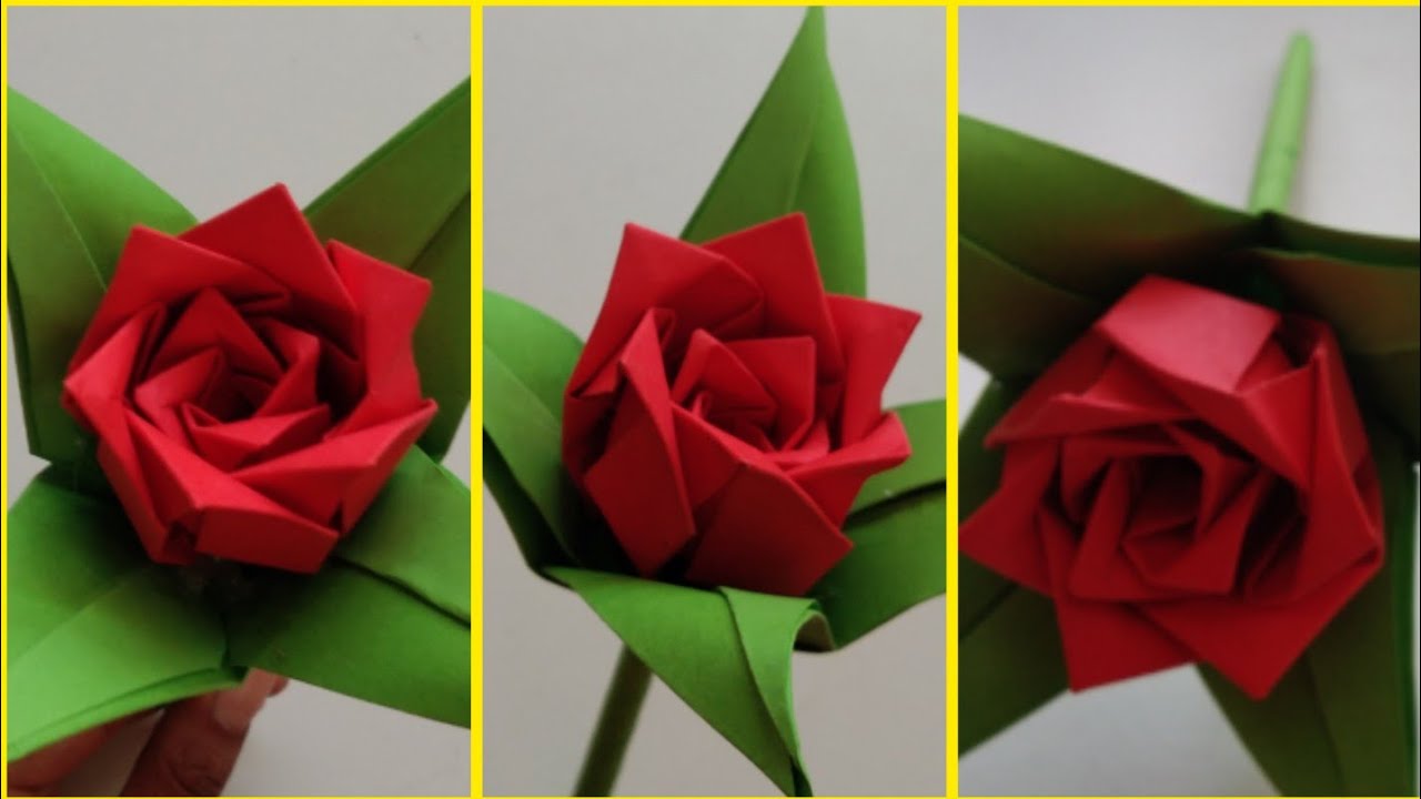 Detail Gambar Origami Bunga Mawar Nomer 2