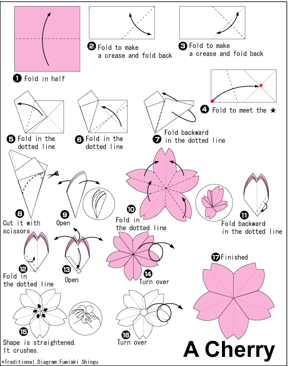 Detail Gambar Origami Bunga Sakura Nomer 15