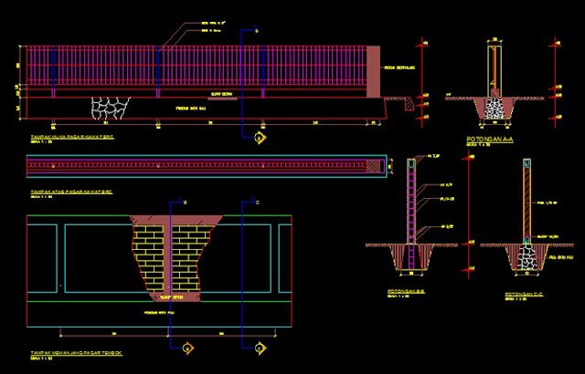 Detail Gambar Pagar Dwg Nomer 2