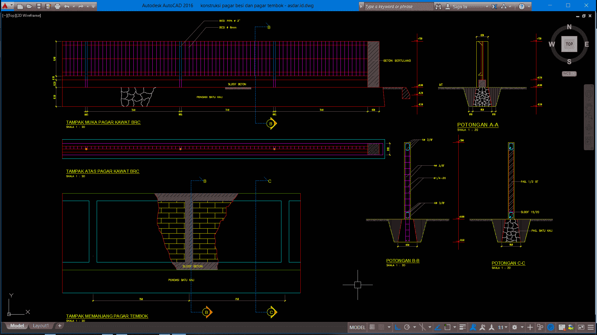 Detail Gambar Pagar Dwg Nomer 12