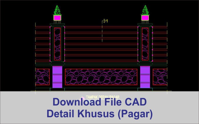 Detail Gambar Pagar Dwg Nomer 5