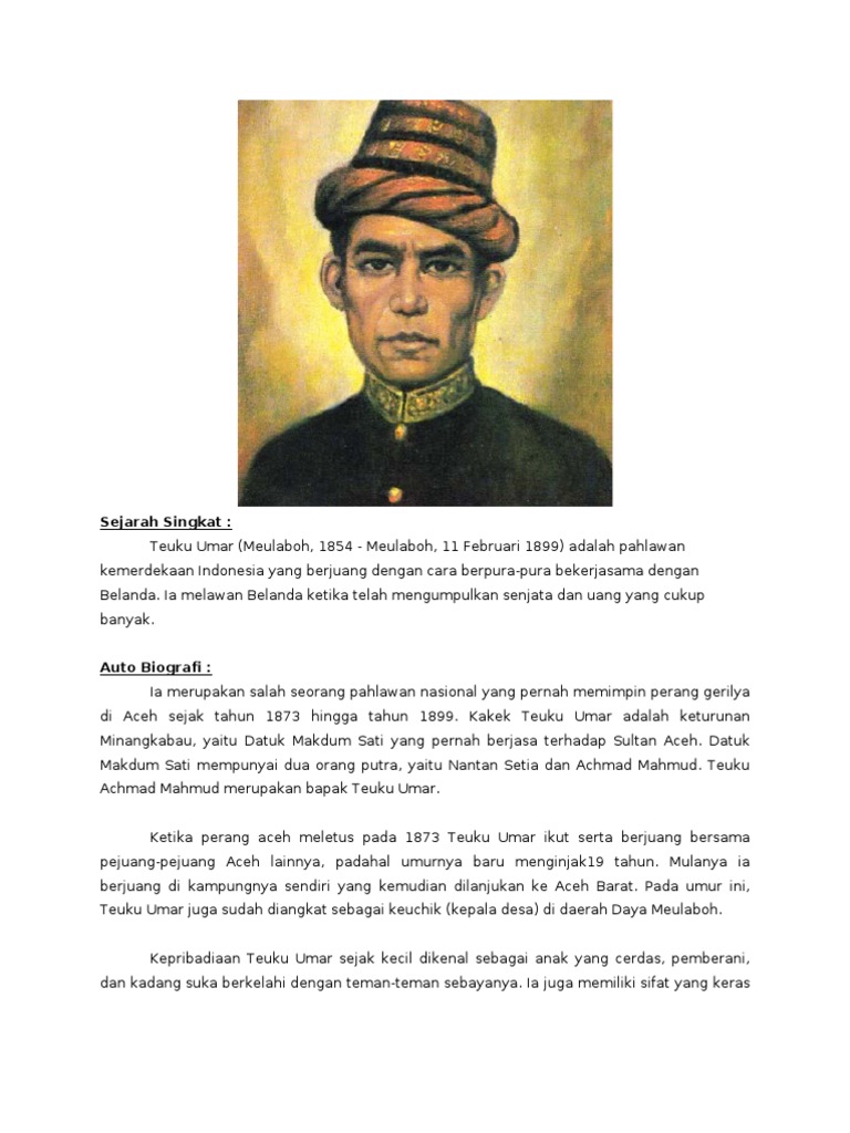 Detail Gambar Pahlawan Indonesia Teuku Umar Nomer 11