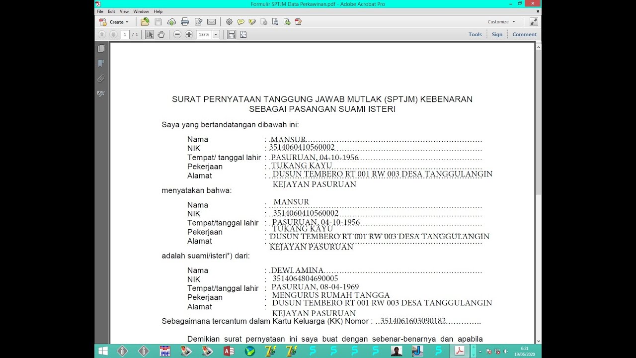 Detail Contoh Surat Pernyataan Mutlak Nomer 50