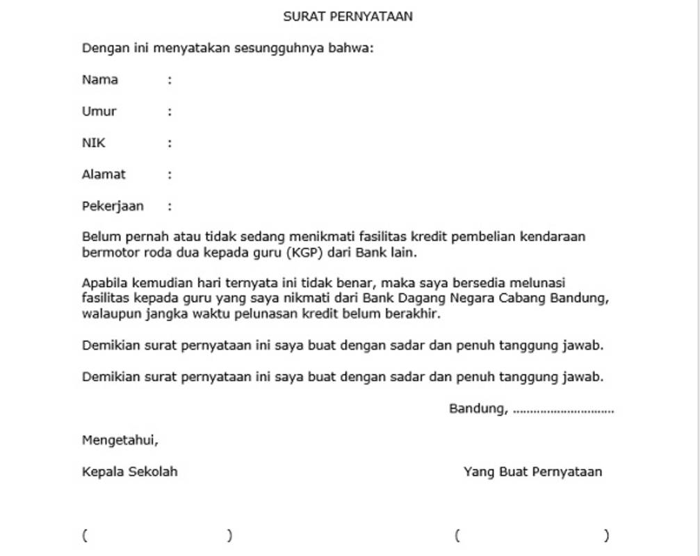 Detail Contoh Surat Pernyataan Nama Yang Benar Nomer 51