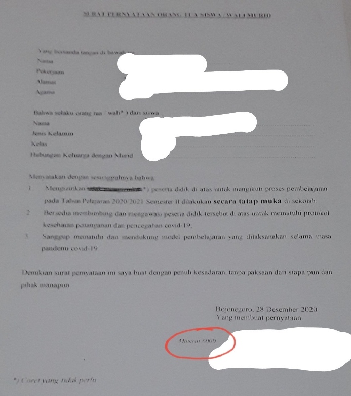 Detail Contoh Surat Pernyataan Orang Tua Wali Nomer 22