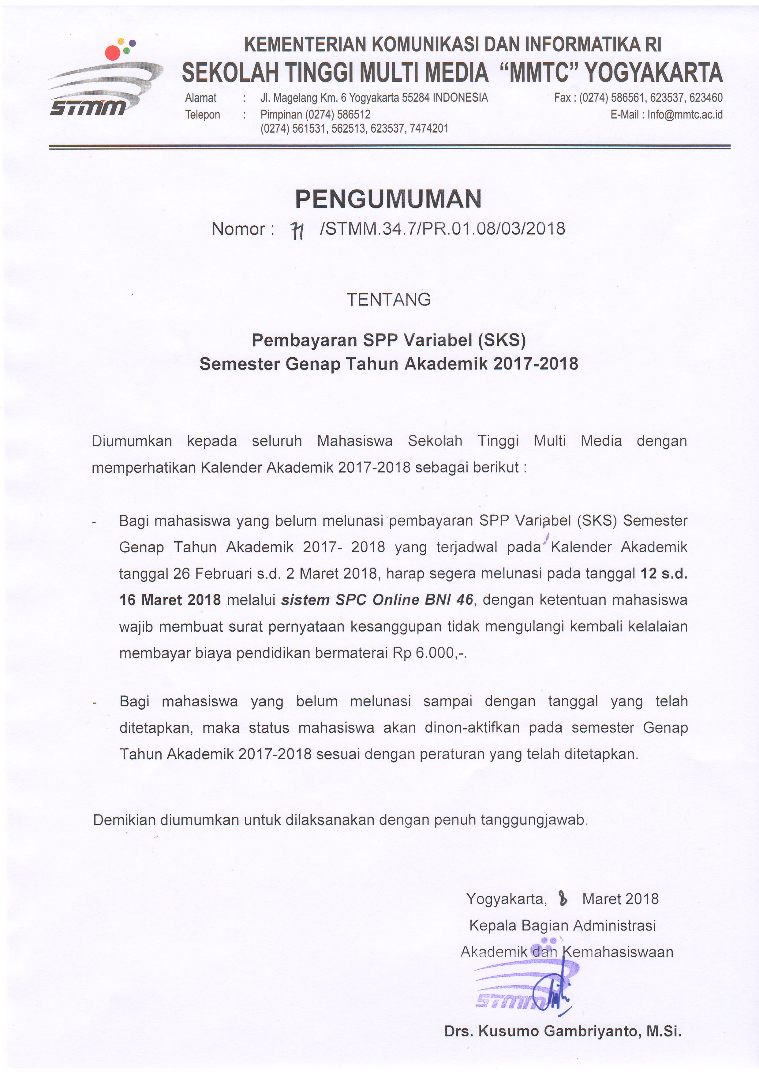 Detail Contoh Surat Pernyataan Pembayaran Spp Nomer 31