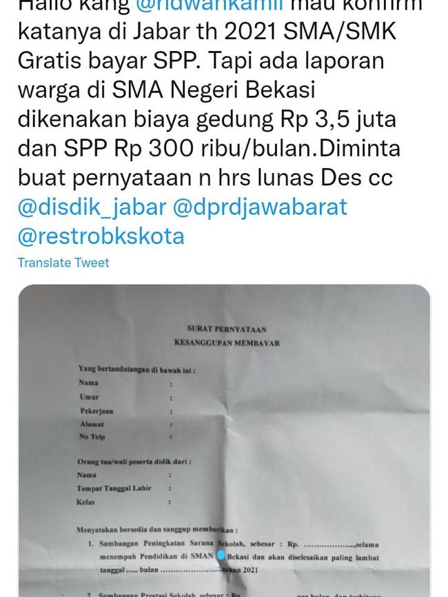 Detail Contoh Surat Pernyataan Pembayaran Spp Nomer 49