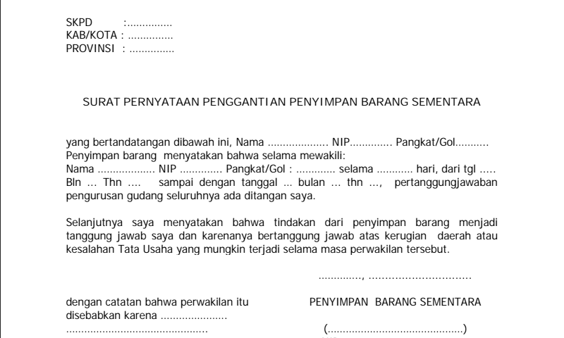 Contoh Surat Pernyataan Penggantian Barang - KibrisPDR