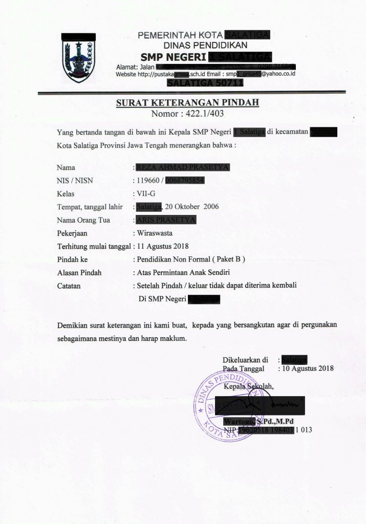 Detail Contoh Surat Pernyataan Pengunduran Diri Dari Sekolah Nomer 20