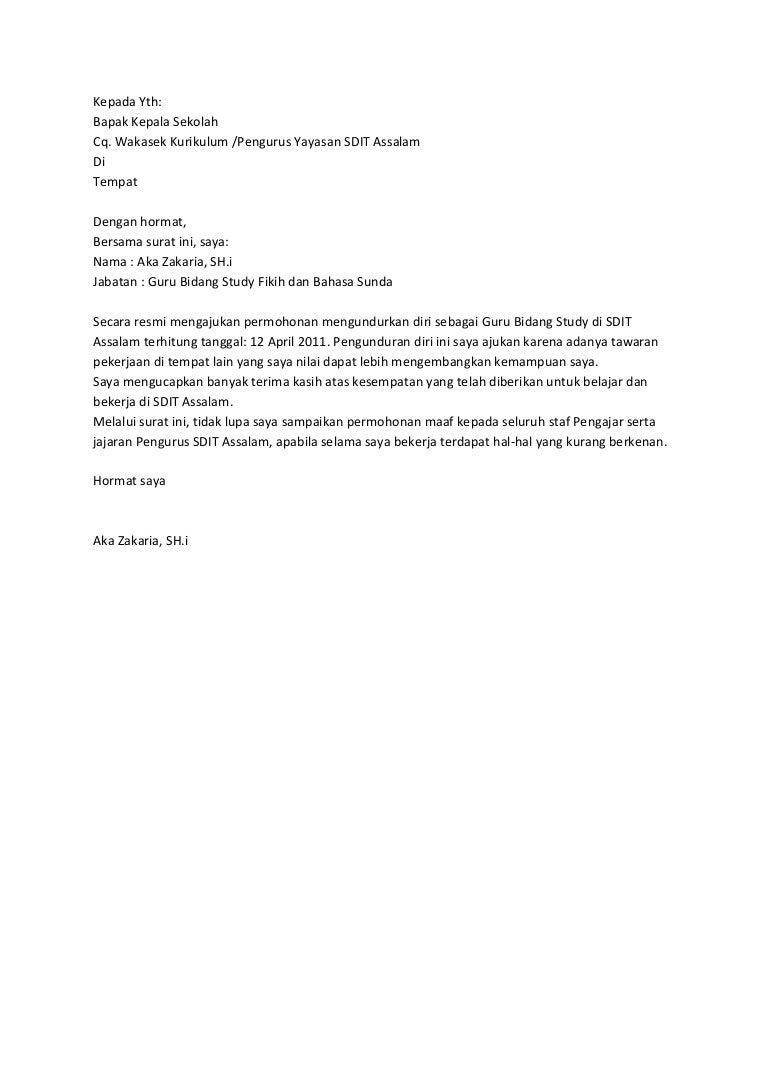 Detail Contoh Surat Pernyataan Pengunduran Diri Dari Sekolah Nomer 33