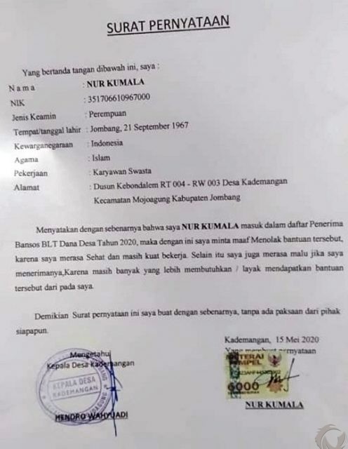 Detail Contoh Surat Pernyataan Penolakan Warga Nomer 25