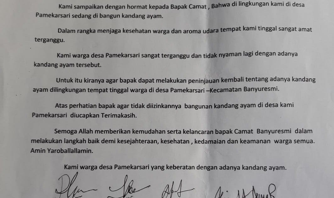 Detail Contoh Surat Pernyataan Penolakan Warga Nomer 9