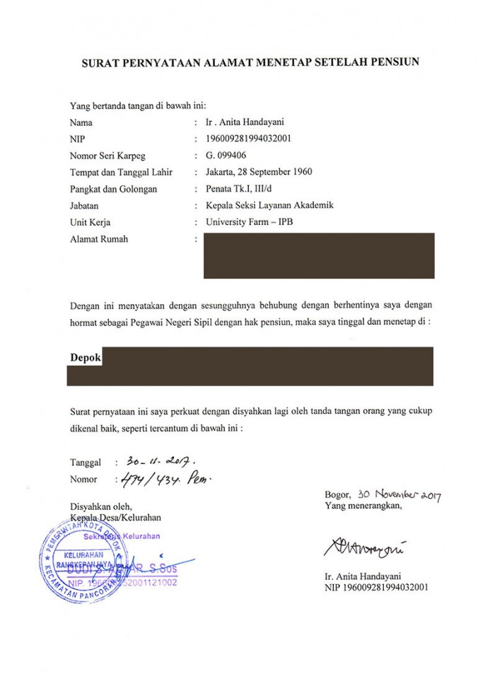 Detail Contoh Surat Pernyataan Pensiun Nomer 19