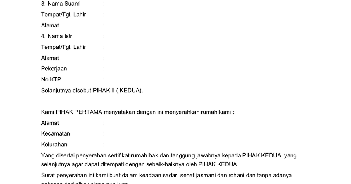 Detail Contoh Surat Pernyataan Penyerahan Sertifikat Tanah Nomer 9