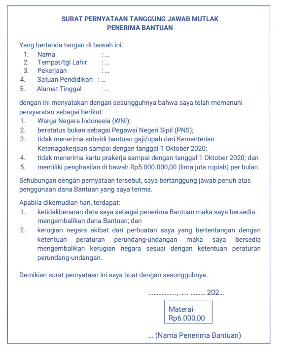 Detail Contoh Surat Pernyataan Perjanjian Pertanggungjawaban Nomer 21