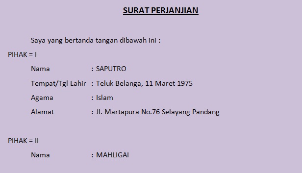 Detail Contoh Surat Pernyataan Perjanjian Pertanggungjawaban Nomer 47