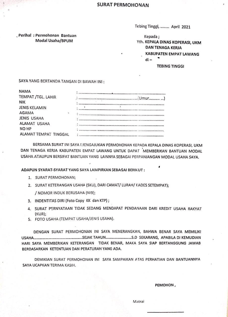 Detail Contoh Surat Pernyataan Permohonan Nomer 29