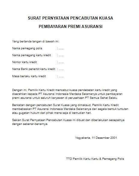 Detail Contoh Surat Pernyataan Perubahan Data Kartu Kredit Nomer 21