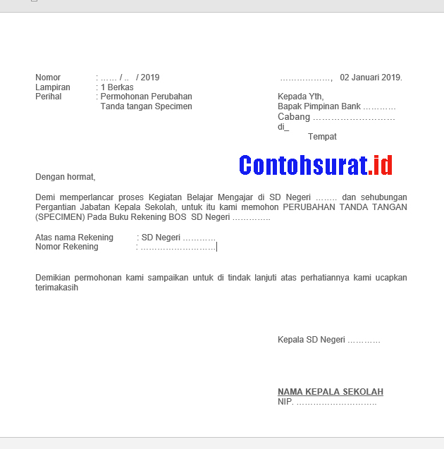 Detail Contoh Surat Pernyataan Perubahan Specimen Nomer 27