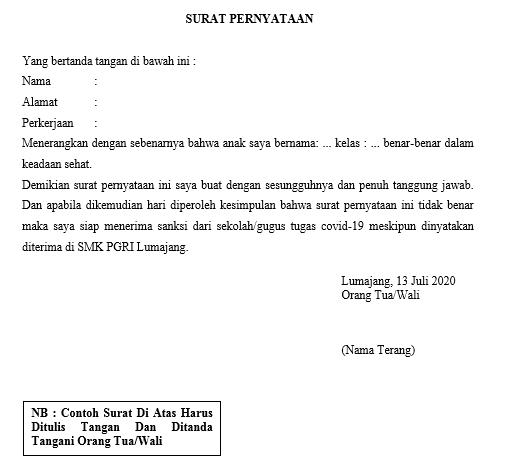 Detail Contoh Surat Pernyataan Sehat Nomer 12