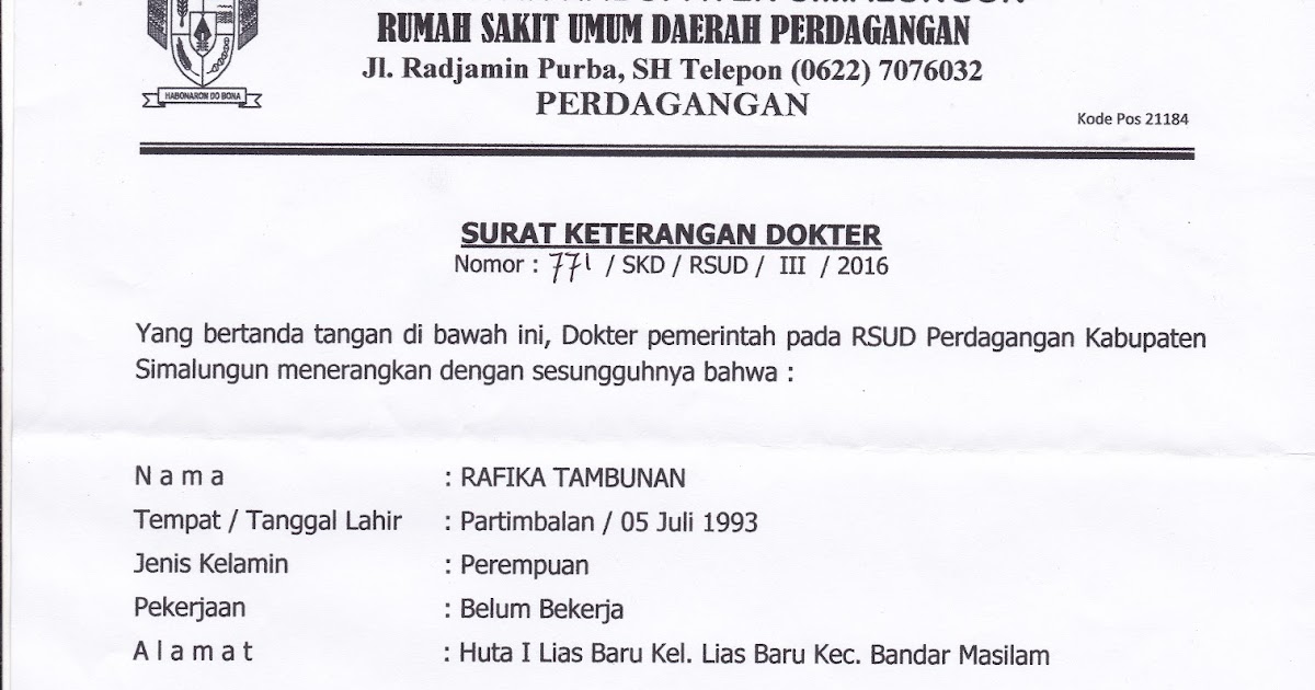 Detail Contoh Surat Pernyataan Sehat Jasmani Dan Rohani Nomer 10