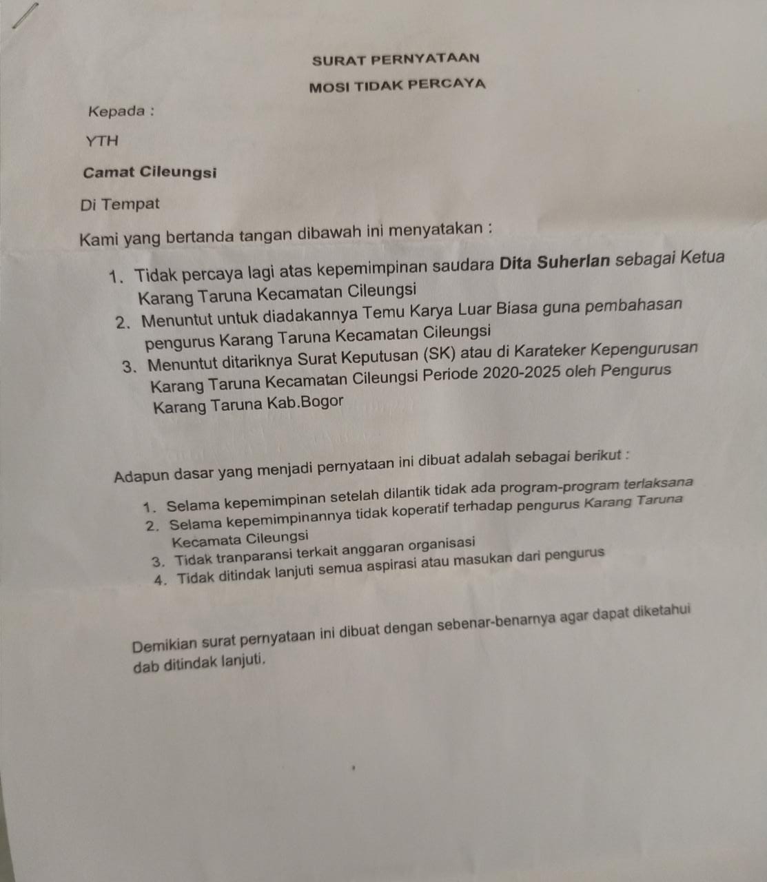 Detail Contoh Surat Pernyataan Sikap Bersama Nomer 38