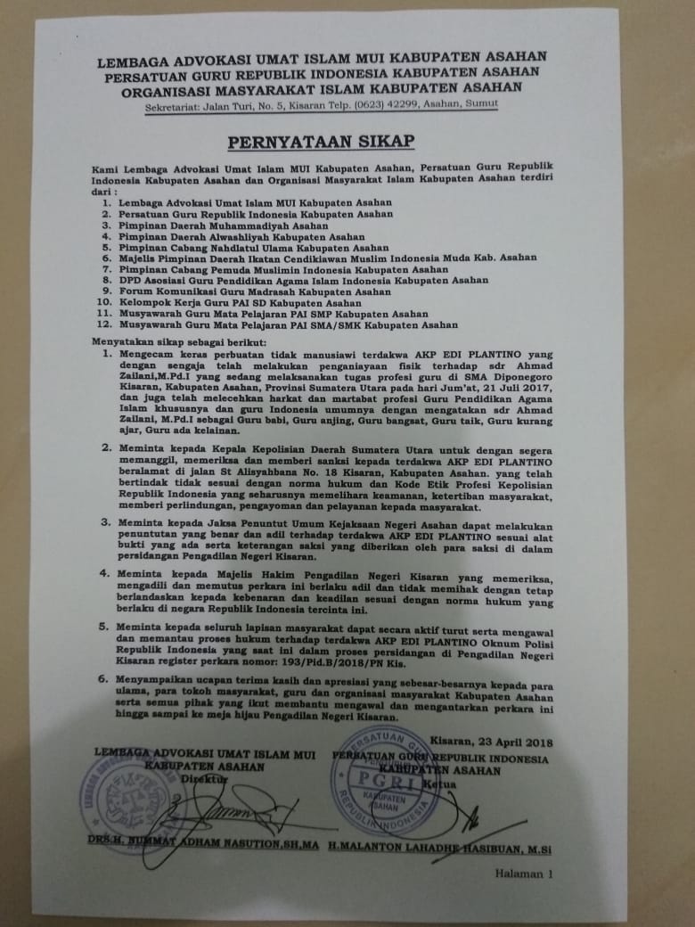 Detail Contoh Surat Pernyataan Sikap Dukungan Nomer 3