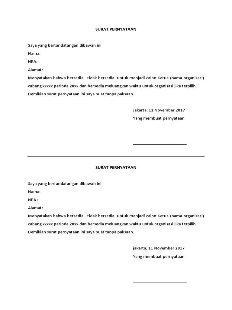 Detail Contoh Surat Pernyataan Sikap Dukungan Nomer 26