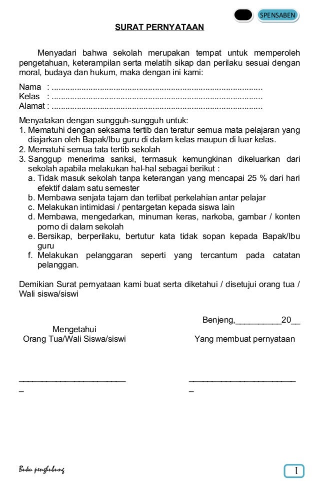 Detail Contoh Surat Pernyataan Siswa Melanggar Tata Tertib Sekolah Nomer 17