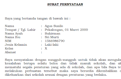 Detail Contoh Surat Pernyataan Siswa Melanggar Tata Tertib Sekolah Nomer 23