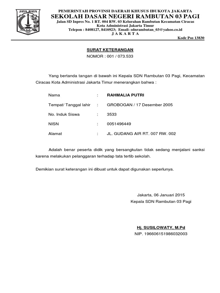 Detail Contoh Surat Pernyataan Siswa Melanggar Tata Tertib Sekolah Nomer 27