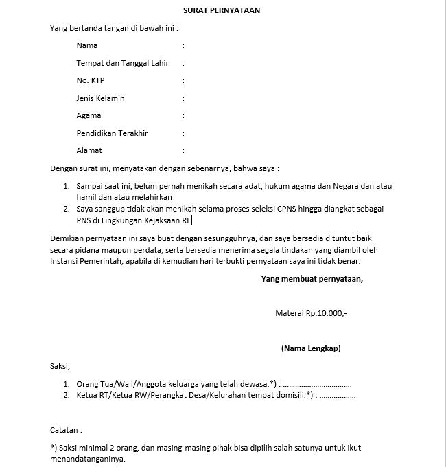 Detail Contoh Surat Pernyataan Sudah Menikah Nomer 44