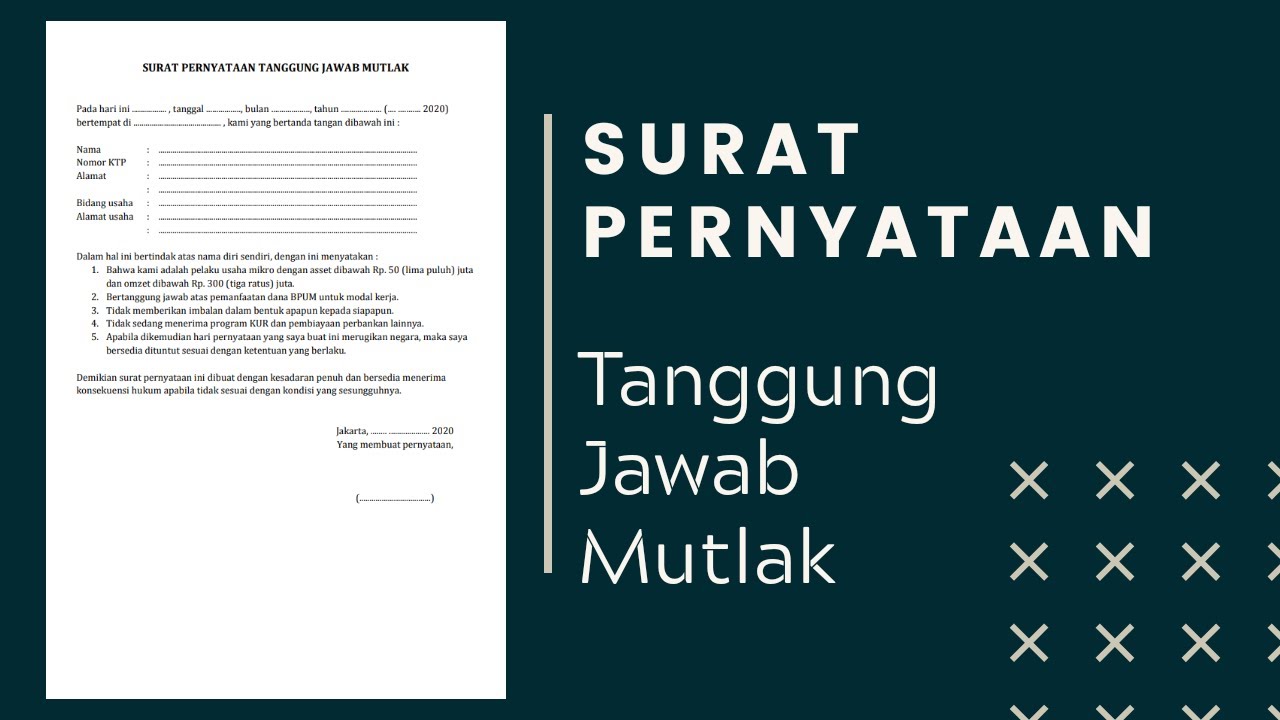 Detail Contoh Surat Pernyataan Tanggung Jawab Mutlak Nomer 11