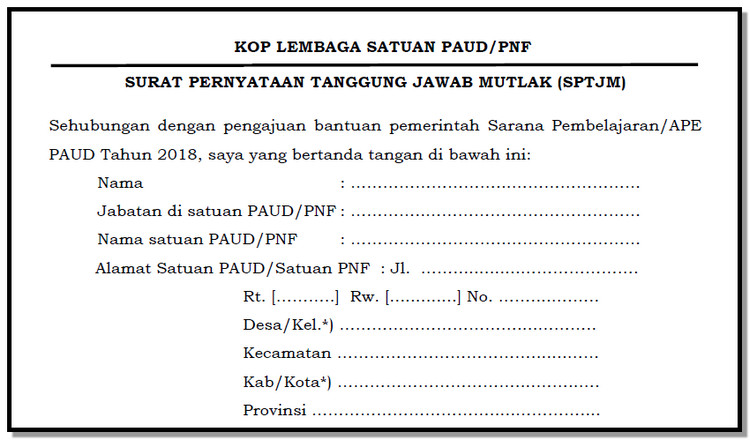 Detail Contoh Surat Pernyataan Tanggung Jawab Mutlak Nomer 26