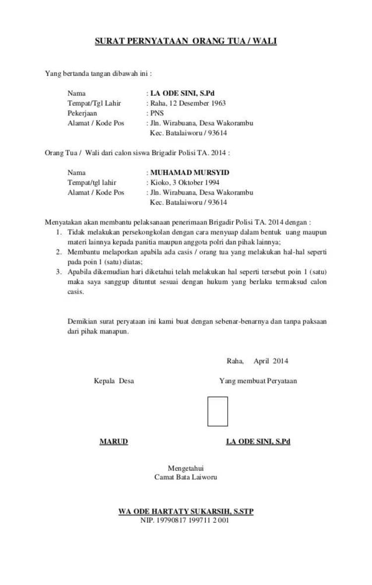 Detail Contoh Surat Pernyataan Tertulis Sanggup Mematuhi Peraturan Nomer 47