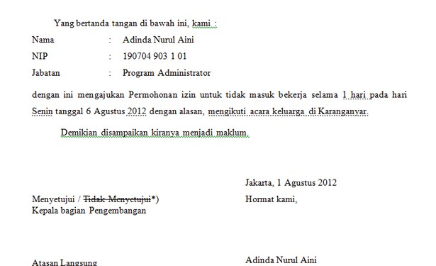 Detail Contoh Surat Pernyataan Tidak Akan Terlambat Masuk Kerja Nomer 33