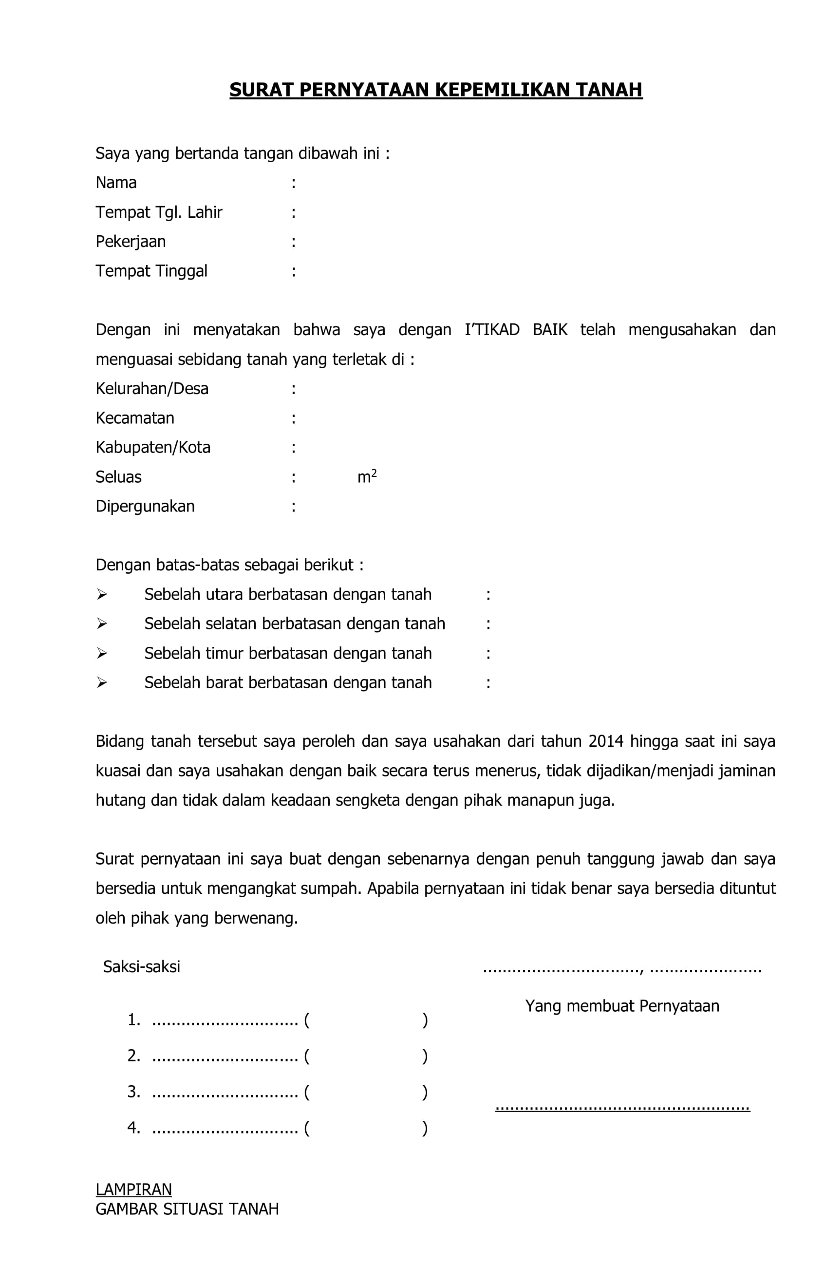 Detail Contoh Surat Pernyataan Tidak Keberatan Dari Pemilik Tanah Nomer 8