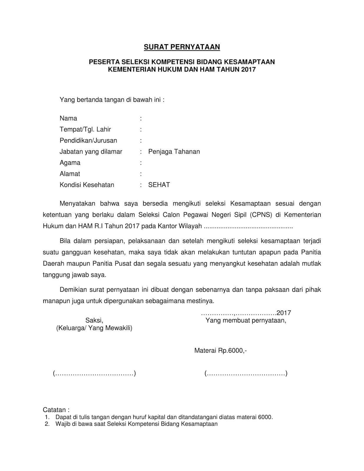 Detail Contoh Surat Pernyataan Tidak Menuntut Pns Nomer 14