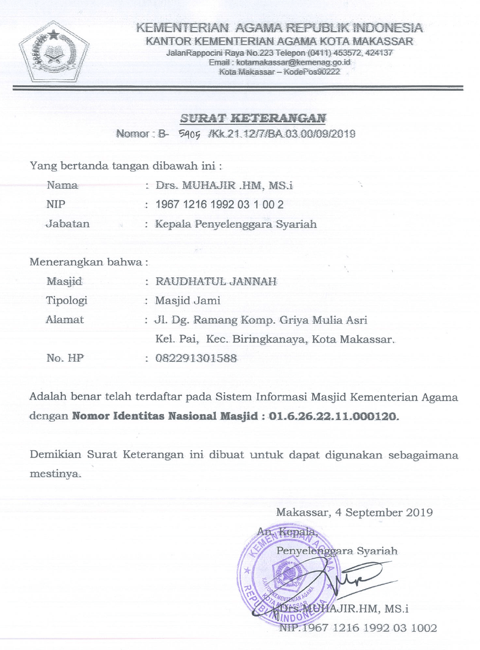 Detail Contoh Surat Pernyataan Wakaf Untuk Mushola Nomer 24