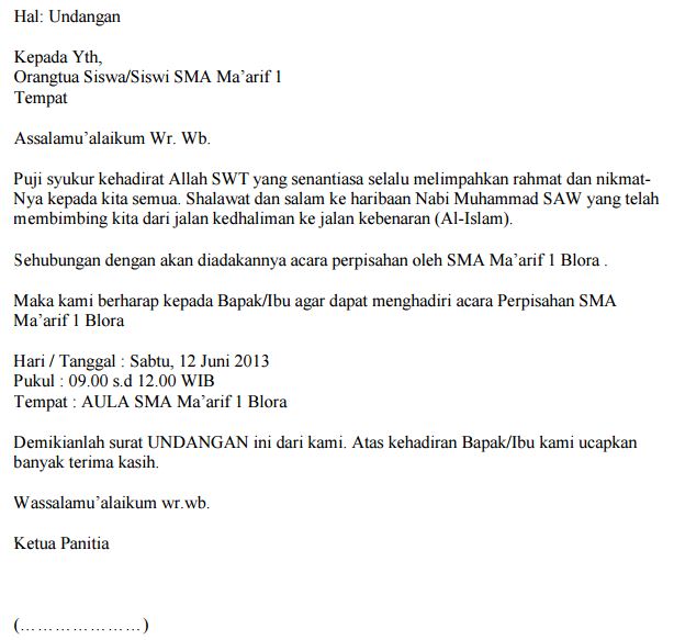 Detail Contoh Surat Perpisahan Nomer 2