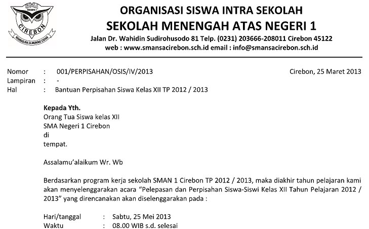 Detail Contoh Surat Perpisahan Sekolah Nomer 20