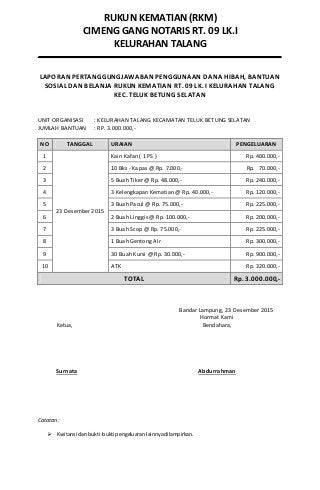 Detail Contoh Surat Pertanggungjawaban Dana Nomer 13