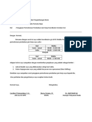 Detail Contoh Surat Perubahan Jam Kerja Nomer 18