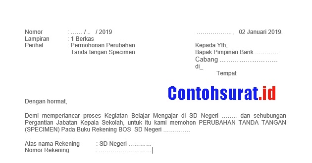 Detail Contoh Surat Perubahan Spesimen Tanda Tangan Bank Nomer 17