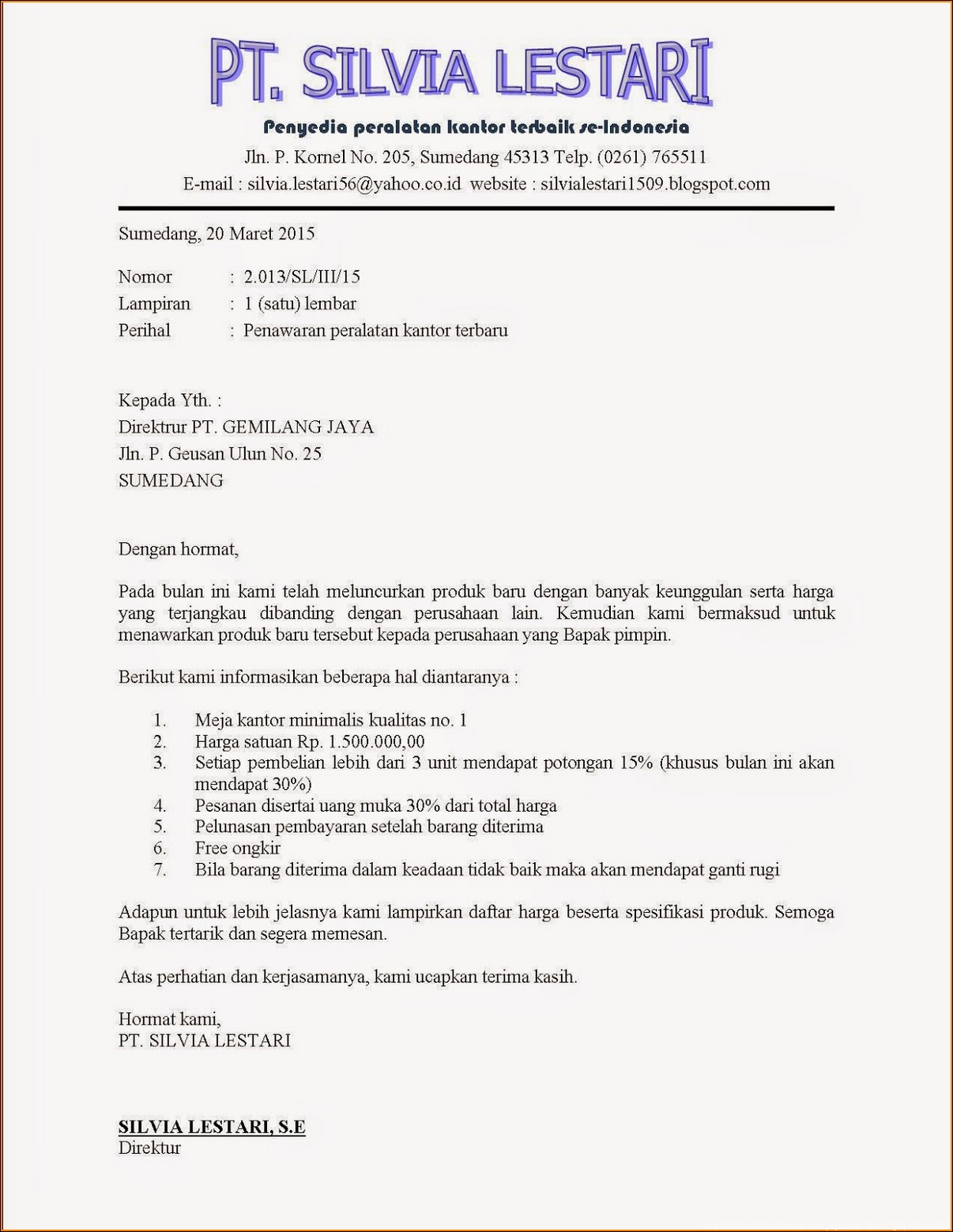 Detail Contoh Surat Pesanan Barang Block Style Nomer 45